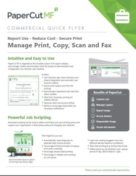 Commercial Flyer Cover, Papercut MF, MSA Business Technology, Canon, Kyocera, TN, GA, Copier, Printer, MFP, Sales, Service